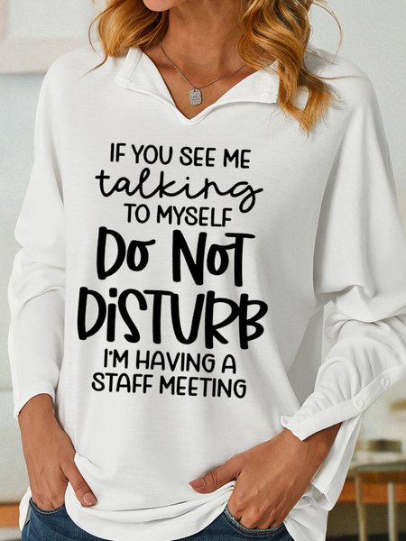 Women's I‘m Have A Staff Meeting Hilarious Shawl Collar Casual Sweatshirt, Hoodies&Sweatshirts, Lilicloth.com