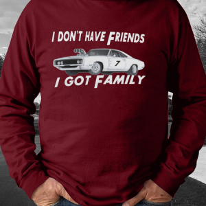 Men's I don't have friends I got family Casual Cotton-Blend Loose Sweatshirt, color:Red|size:3XL, Lilicloth.com