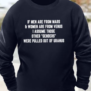 Men's Funny If Men Are From Mars And Women Are From Venus I Assume Those Other Genders Were Pulled Out Of Oranus Graphic Printing Casual Cotton-Blend Sweatshirt, color:Blue|size:3XL, Lilicloth.com