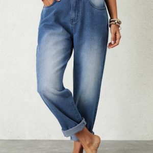 Women's Denim Jeans, color:Blue|size:3XL, Lilicloth.com