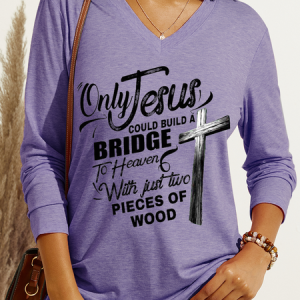 Women's Only Jesus Could Build A Bridge To Heaven Regular Fit Casual Shirt, color:Purple|size:3XL, Lilicloth.com