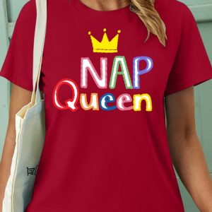 Women’s Nap Queen Casual Plain Pet Matching T-Shirt, color:Red|size:3XL, Lilicloth.com