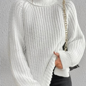 Women Wool/Knitting Plain Long Sleeve Comfy Casual Sweater, Sweaters, color:White|size:5XL, Noracora