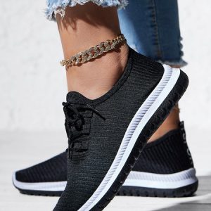 Lightweight Breathable Non-Slip Lace-Up Sneakers, Sneakers, color:Black|size:44, JustFashionNow