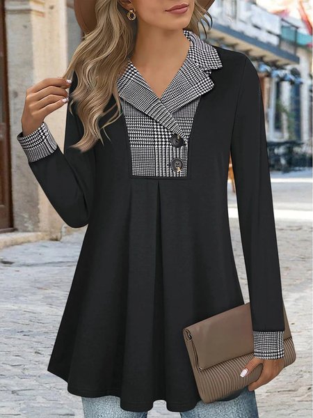 Geometric Loose Casual Asymmetrical Top, Shirts & Blouses, color:Black|size:XXL, JustFashionNow
