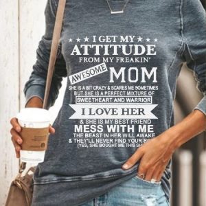 Casual Long Sleeve Round Neck Printed Top Sweatshirt, Hoodies & Sweatshirts, color:As Picture|size:XXL, Noracora