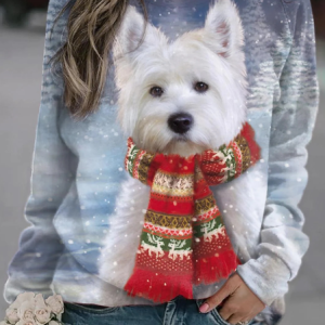 Christmas Crew Neck Loose Dog Casual Sweatshirt, Sweatshirts & Hoodies, color:Multicolor|size:XXL, JustFashionNow