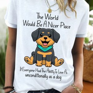 Lilicloth X Ana The World Would Be A Nicer Place If Everyone Had The Ability To Love As Anconditionally As A Dog Women's T-Shirt, color:White|size:3XL, Lilicloth.com