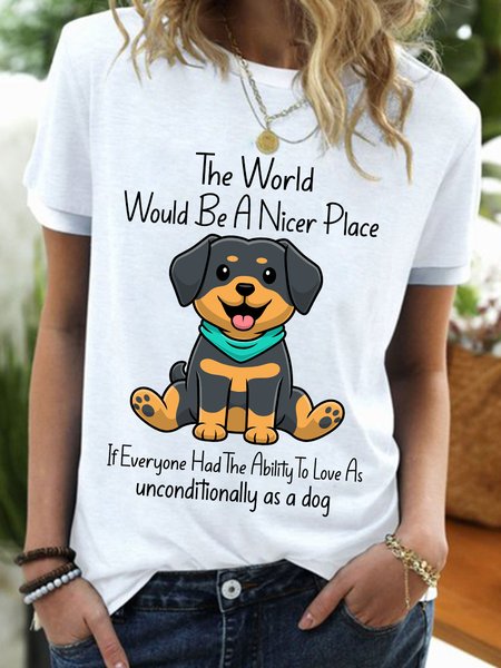 Lilicloth X Ana The World Would Be A Nicer Place If Everyone Had The Ability To Love As Anconditionally As A Dog Women's T-Shirt, T-shirts, Lilicloth.com