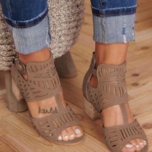 JFN Women Stretchy Ankle Strap Heel Shoes, Sandals, color:Deep Khaki|size:US 11, JustFashionNow
