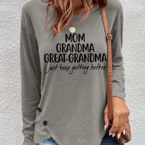 Gift For Great-Grandma Mom Grandma Great-Grandma Women‘s Long Sleeve T-Shirt, Long sleeves, Lilicloth.com
