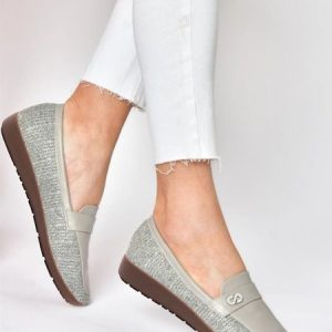 Urban Gray Paneled Leather Soft Loafers, Flats, color:Gray|size:43, JustFashionNow