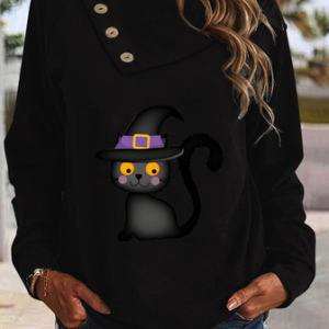 Casual Halloween Sweatshirt, Hoodies & Sweatshirts, color:Black|size:XXL, Noracora