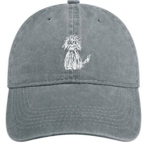 Dog Pattern Denim Hat, color:Light Gray|size:One-size, Lilicloth.com