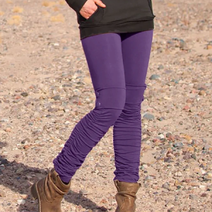 JFN Plain Casual Stretchy Pants, Leggings, color:Purple|size:4XL, JustFashionNow
