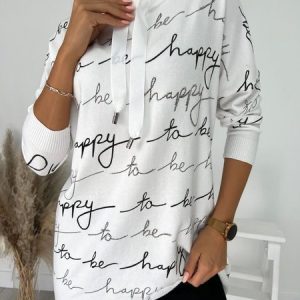 Casual Letter Print Loose Sweatshirt, Sweatshirts & Hoodies, color:White|size:XXL, JustFashionNow