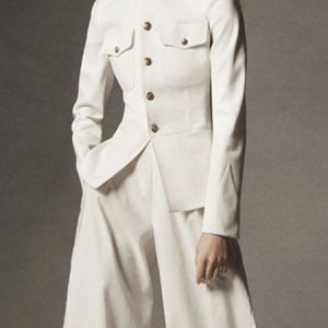 Urban Stand Collar Plain Long Sleeve Jacket, Jackets, color:White|size:XXL, Stylewe