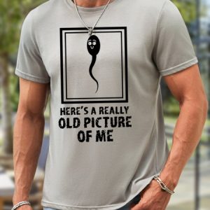 Men Here’s A Really Old Picture Of Me Waterproof Oilproof And Stainproof Fabric Casual Loose T-Shirt, color:Light Gray|size:3XL, Lilicloth.com