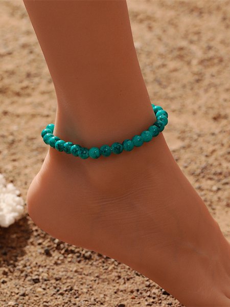 Vacation Plain Swim Anklet, swimwear>>Beach Accessories, color:Blue|size:One-size, JustFashionNow