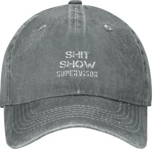 Shit Show Supervisor Funny Text Letters Adjustable Hat, Men's Accessories, Lilicloth.com
