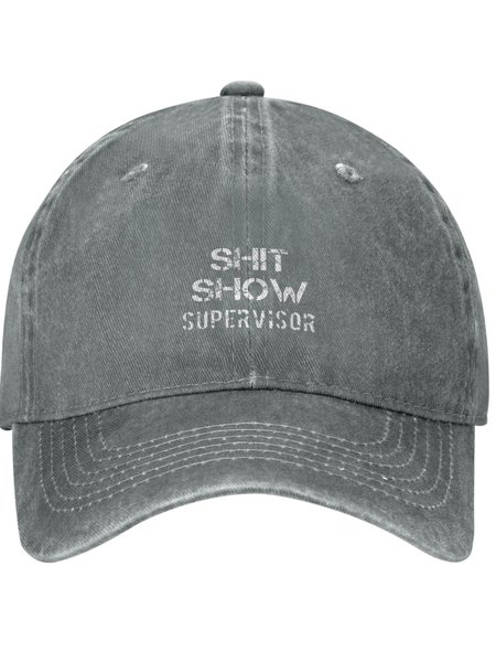 Shit Show Supervisor Funny Text Letters Adjustable Hat, Men's Accessories, Lilicloth.com