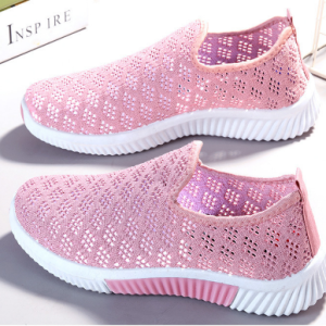 Casual Plain Slip On Flat Heel Fly Woven Shoes, Sneakers&Athletic, color:Pink|size:40, Noracora