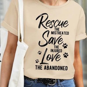 Women Animal Waterproof Oilproof Stainproof Fabric Loose Casual T-Shirt, color:Apricot|size:3XL, Lilicloth.com