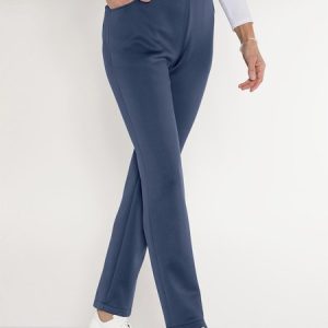 Casual Regular Fit Elastic Band Pants, Pants, color:Blue|size:XXL, JustFashionNow