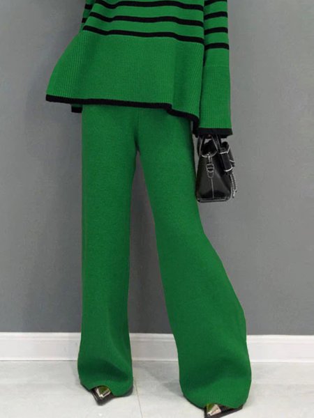 Casual Fashion Plain Pants, Pants, color:Green|size:XXL, Stylewe