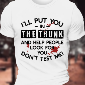 Men’s Funny Word The Trunk Casual Cotton T-Shirt, color:White|size:3XL, Lilicloth.com