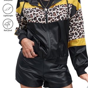 Casual Leopard water proof Regular Fit Jacket, Jackets, color:Black|size:XL, JustFashionNow