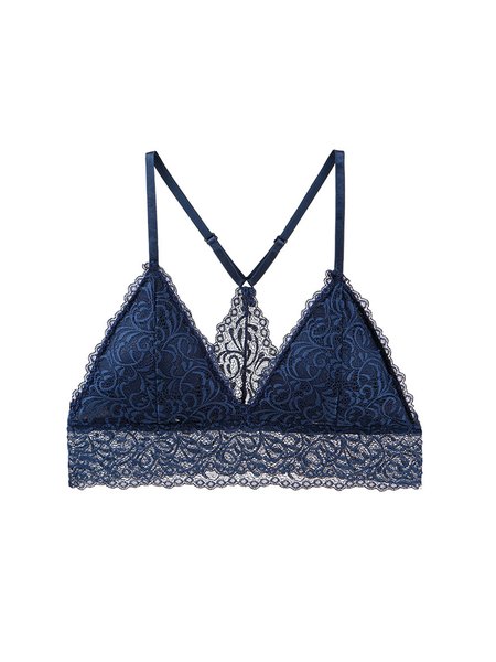 Sexy Lace Lace Bra & Bralette, Crop Bras, color:Purplish blue|size:XL, JustFashionNow
