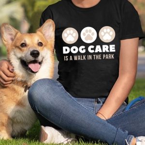 Lilicloth X Funnpaw X Kat8lyst Dog Care Is A Walk In The Park Women's T-Shirt, color:Black|size:3XL, Lilicloth.com