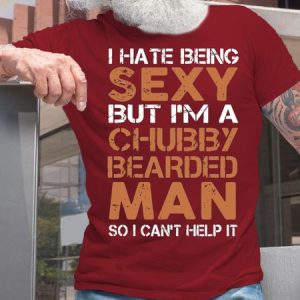 Men's Casual Cotton I'm A Chubby Bearded Man T-Shirt, color:Red|size:3XL, Lilicloth.com