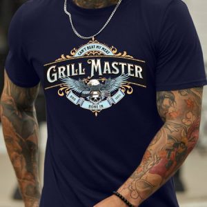 Lilicloth X Paula Can't Beat My Meat Grill Master BBQ Bone In 100% Men's Casual T-Shirt, T-shirts, Lilicloth.com