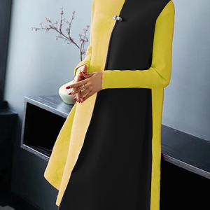 Loose Urban Color Block Long Sleeve Stand Collar Short Dress, Mini Dresses, color:As Picture|size:XXL, Stylewe