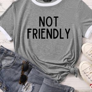 Lilicloth X Funnpaw Women's Not Friendly Matching T-Shirt, color:Gray|size:XXL, Lilicloth.com