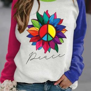 Casual Crew Neck Animal Sweatshirt, Hoodies & Sweatshirts, color:Color14|size:3XL, Noracora