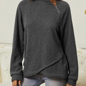 Casual Half Turtleneck Sweatshirt, Sweatshirts & Hoodies, color:Green|size:XXL, JustFashionNow
