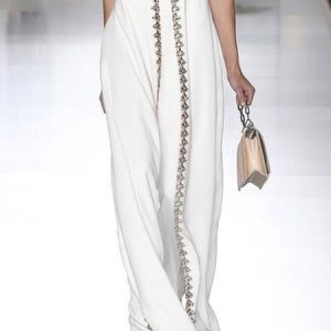 Daily Regular Fit Plain Elegant Fashion Pants, Pants, color:Off White|size:XXL, Stylewe