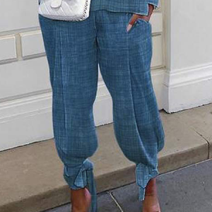 Loose Urban Fashion Long Pants Turnip pants, Pants, color:Blue|size:XS, Stylewe