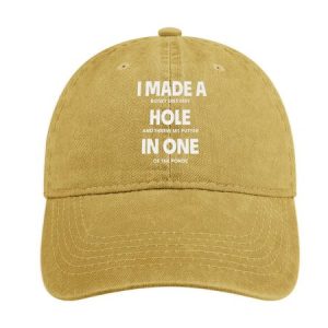I Made A Bogey On Every Hole And Threw My Putter In One Of The Ponds Adjustable Denim Hat, Men's Accessories, Lilicloth.com