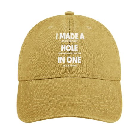 I Made A Bogey On Every Hole And Threw My Putter In One Of The Ponds Adjustable Denim Hat, Men's Hats, Lilicloth.com