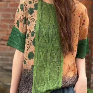 Casual Color Block Regular Fit Sweater, Sweaters, color:Green|size:XXL, JustFashionNow