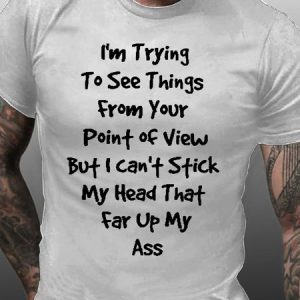Men's Funny Casual Letters Cotton Crew Neck T-Shirt, T-shirts, Lilicloth.com