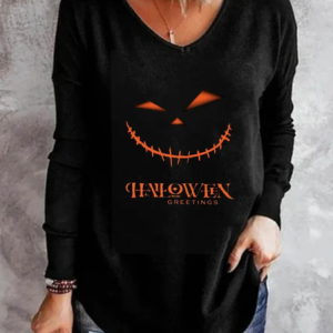 Halloween Casual T-Shirt Plus Size, TOPS, color:Black|size:4X, Noracora