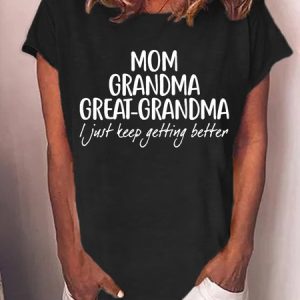 Gift For Great-Grandma Mom Grandma Great-Grandma Womens T-Shirt, color:Black|size:3XL, Lilicloth.com