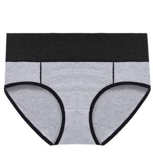Casual Plain Cotton Panty, Lingeries, color:Gray|size:5XL, Noracora