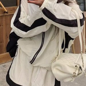 Women Color Block Shirt Collar Long Sleeve Comfy Sports Pocket Stitching Coat With Pants Two-Piece Set, Sets, color:Khaki|size:XXL, Noracora