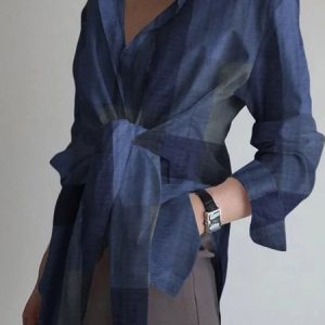 Long sleeve Geometric Loose Urban Blouse, Blouses and Shirts, color:As Picture|size:XXL, Stylewe